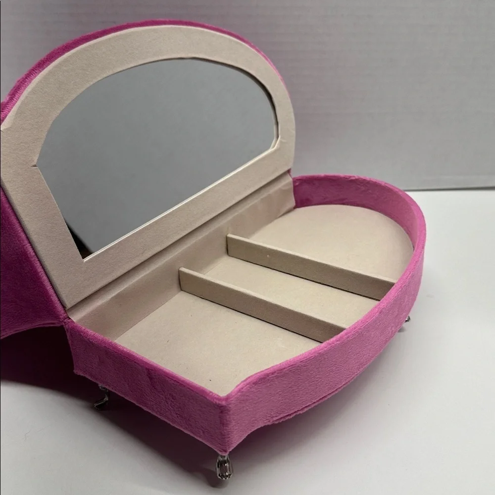 Couch Chaise Lounge Miniature Velvet Jewelry Organize Box Storage Case Mini Pink